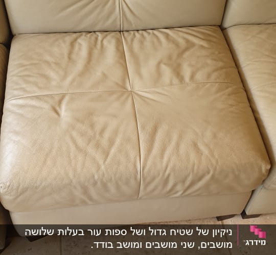ספה עור בצבע בז